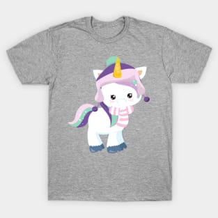 Winter Unicorn, Cute Unicorn, Magic Unicorn, Hat T-Shirt